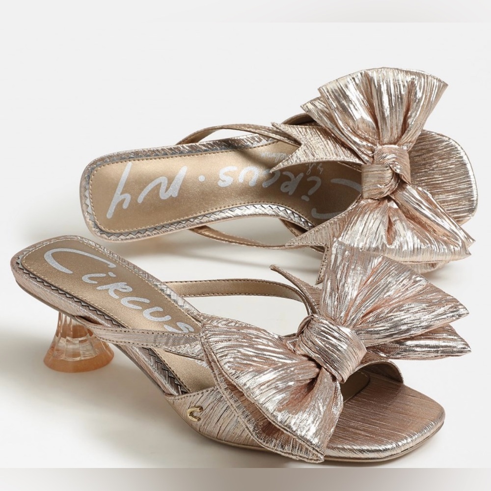 NEW IN BOX Circus by Sam Edelman Natalina Gold Kitten Heel Mule Size 10 M - Picture 6 of 10